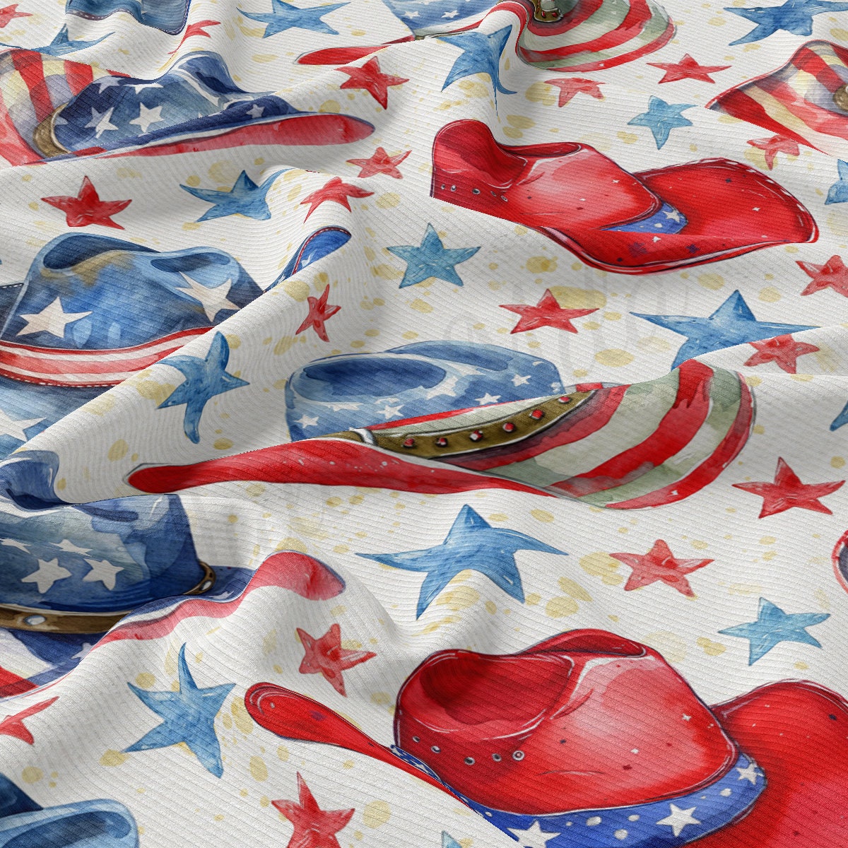 Rib Knit Fabric RBK2737 4th of July Patriotic