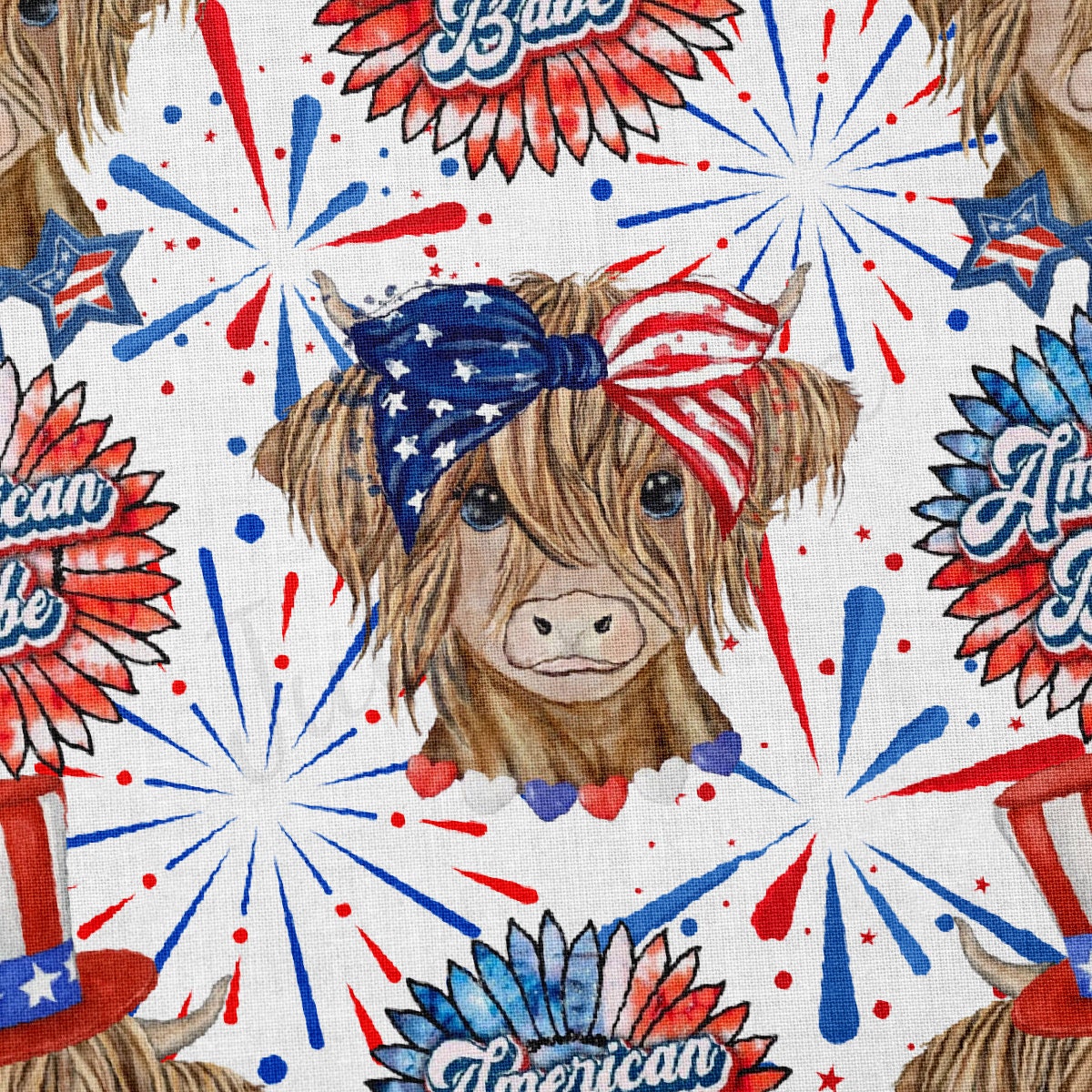 100% Cotton Fabric CTN2735 4th of July Patriotic