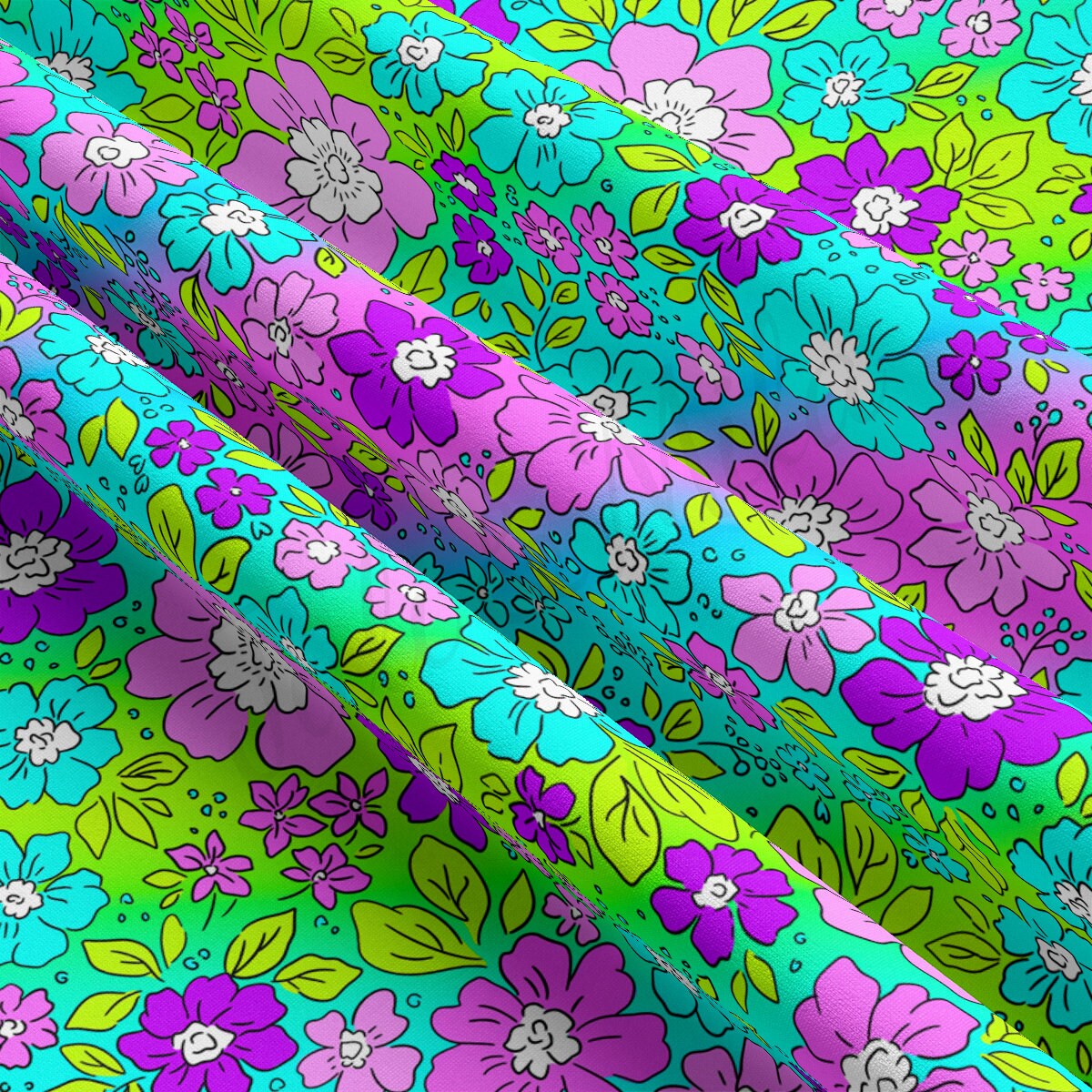 DBP Fabric Double Brushed Polyester DBP2720 Floral Flowers