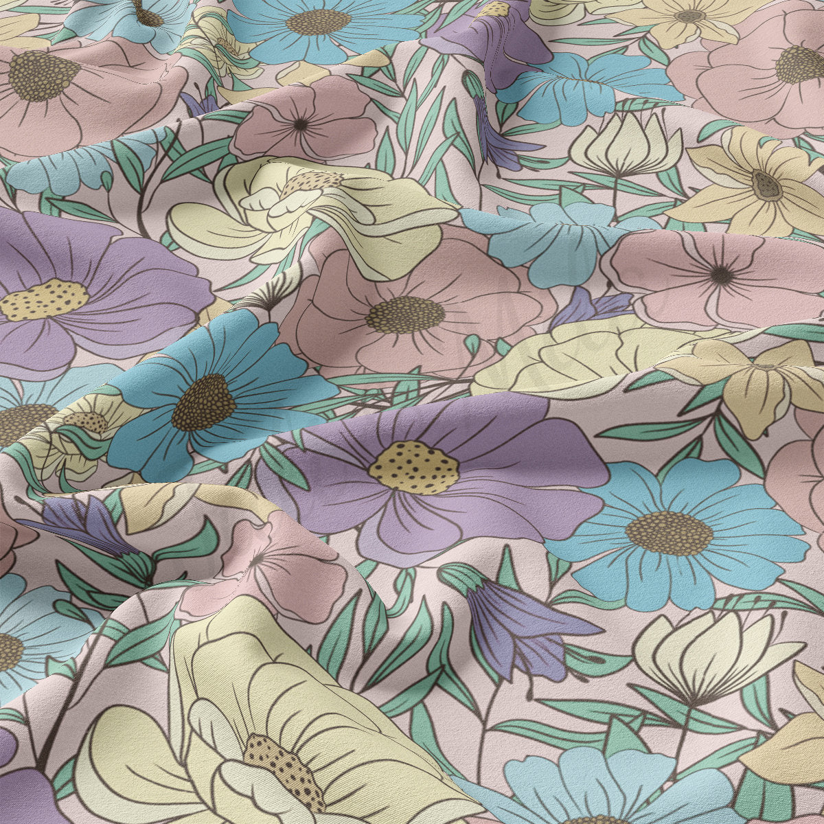 DBP Fabric Double Brushed Polyester DBP2731 Floral