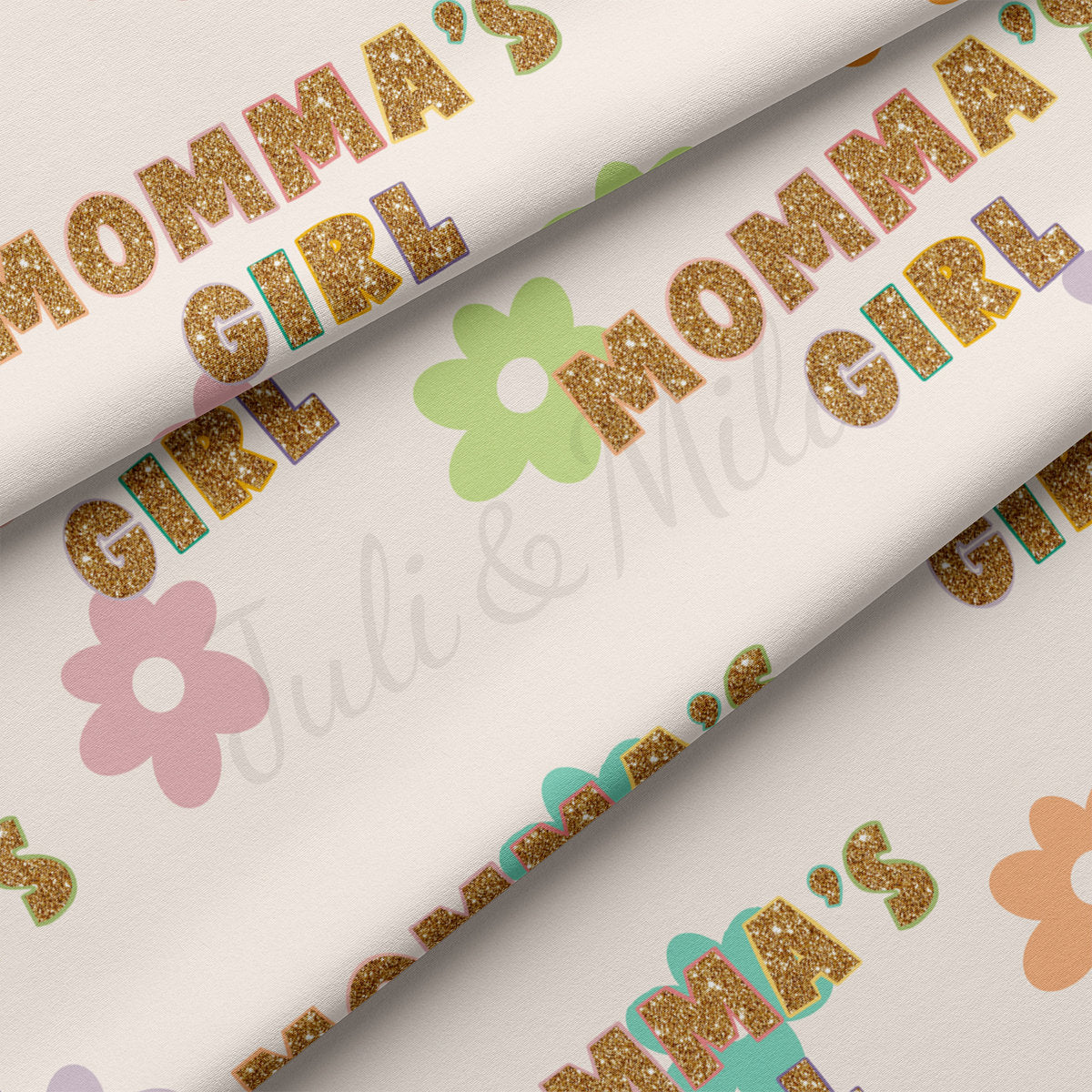 DBP Fabric Double Brushed Polyester Fabric by the Yard DBP Jersey Stretchy Soft Polyester Stretch Fabric DBP2745 Momma's Girl