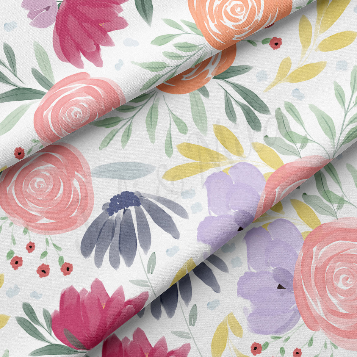 DBP Fabric Double Brushed Polyester Fabric by the Yard DBP Jersey Stretchy Soft Polyester Stretch Fabric DBP2747 Floral Flowers
