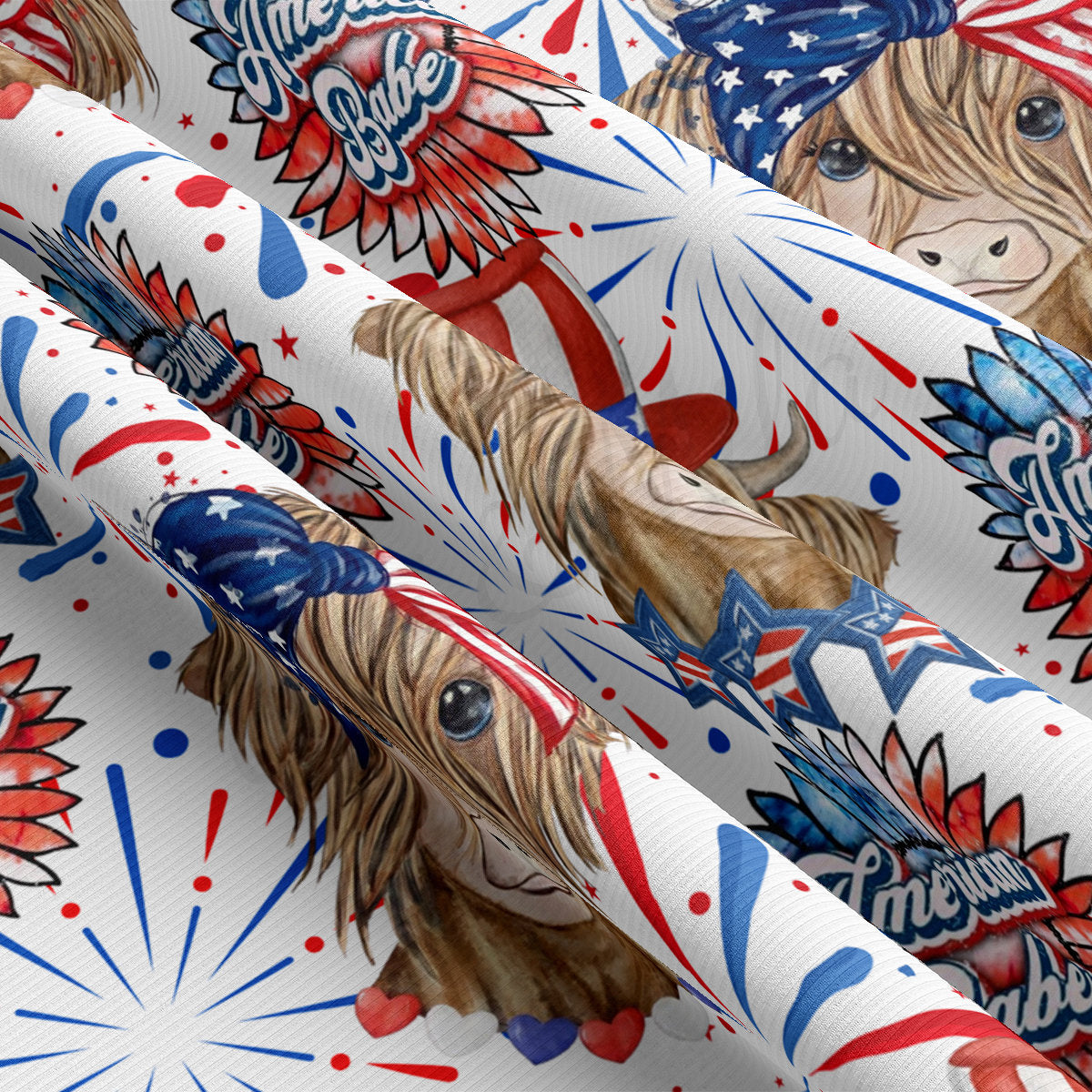 Rib Knit Fabric RBK2735 4th of July Patriotic