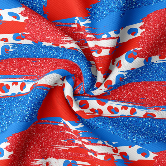 Rib Knit Fabric  RBK2740 4th of July Patriotic