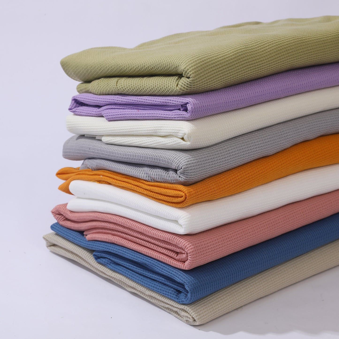Waffle Fabric by the yard Waffle Knit Fabric Stretchy Waffle Polyester Spandex 60 inches wide Solid Colors 220GSM
