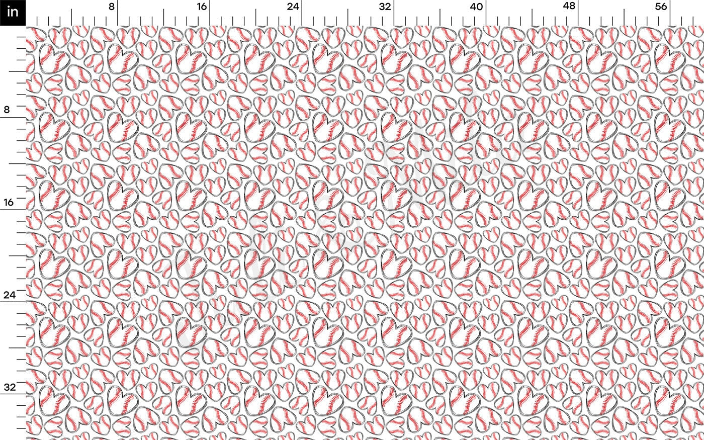 100% Cotton Fabric By the Yard Printed in USA Cotton Sateen -  Cotton  CT227 Baseball