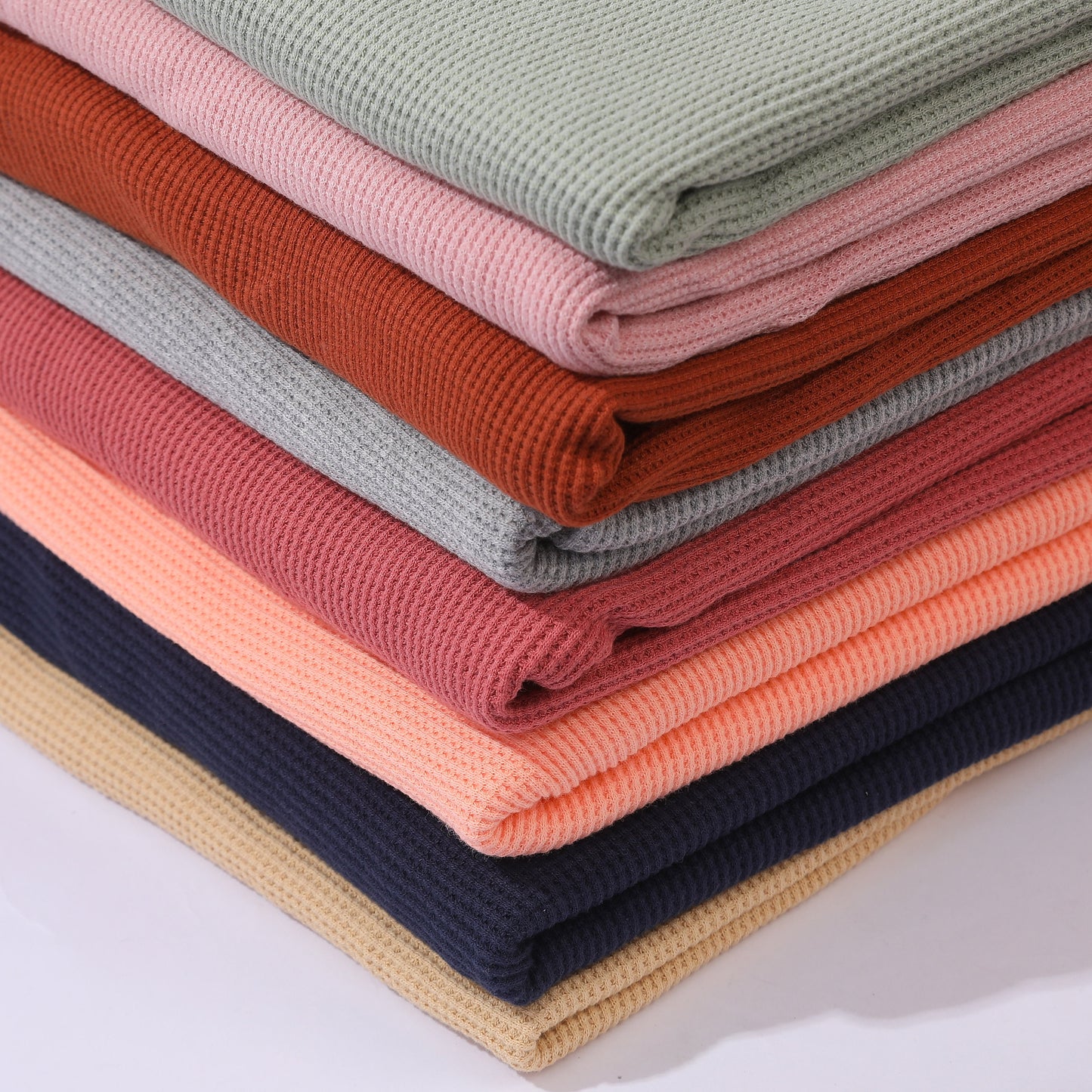 97 percent Cotton 3 percent Spandex Waffle Cotton Fabric by the yard Waffle Knit Stretchy Fabric
