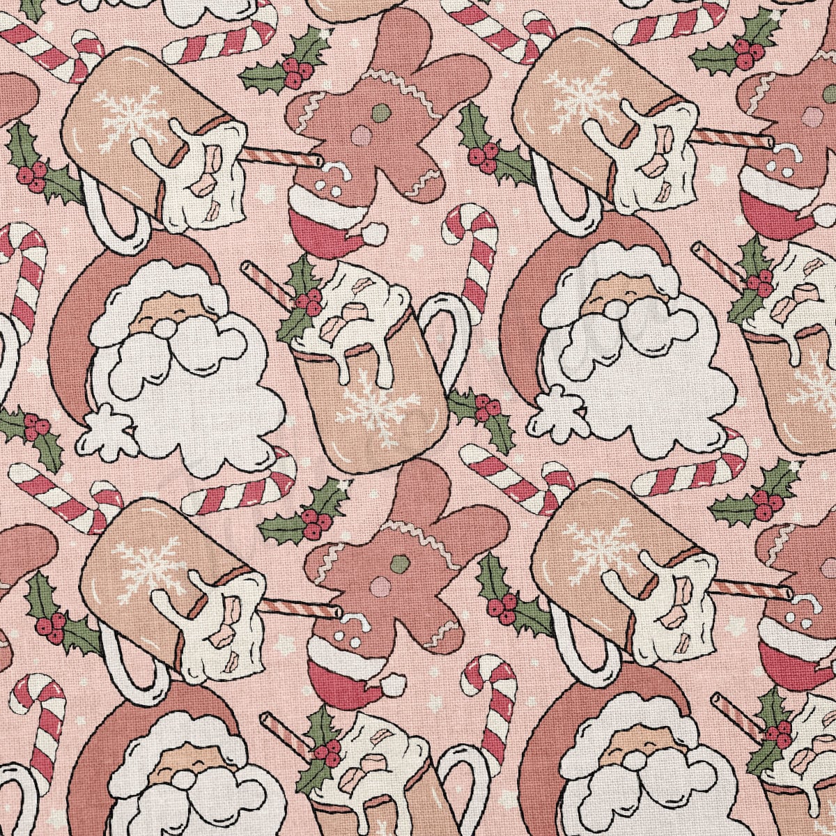 100% Cotton Fabric By the Yard Printed in USA Cotton Sateen -  Cotton CTN1075 Christmas
