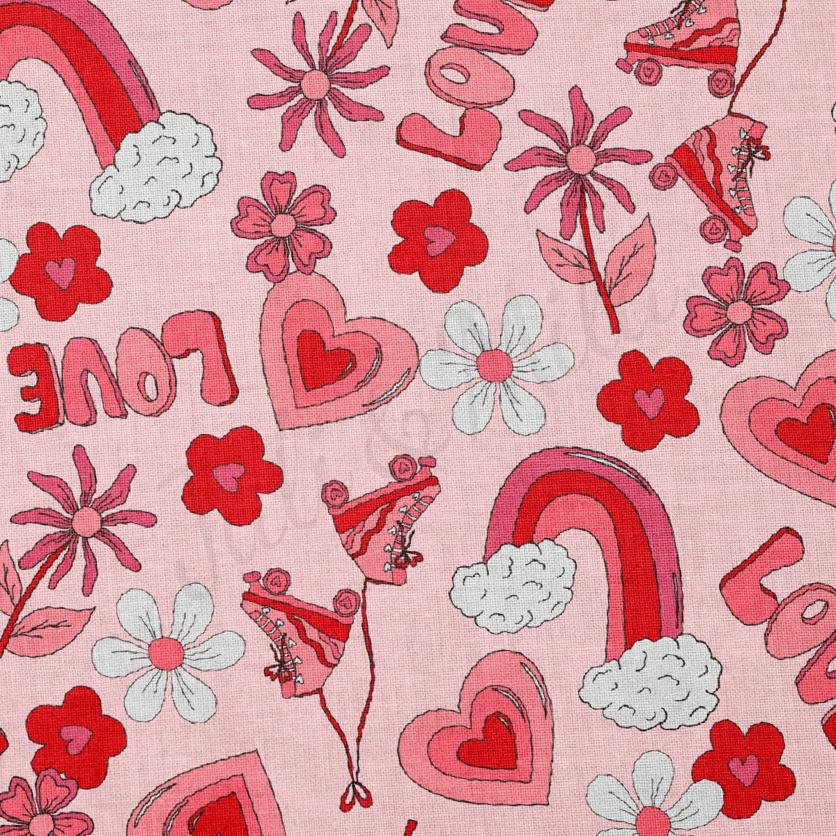 100% Cotton Fabric By the Yard Printed in USA Cotton Sateen -  Cotton CTN1220 Valentine's Day