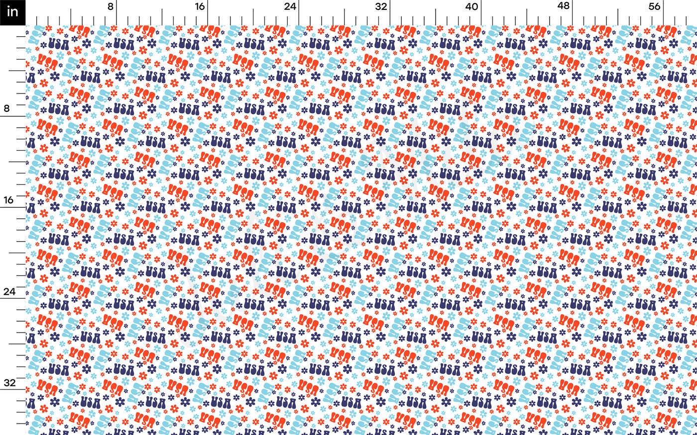100% Cotton Fabric By the Yard Printed in USA Cotton Sateen -  Cotton CTNPT60 4th of July