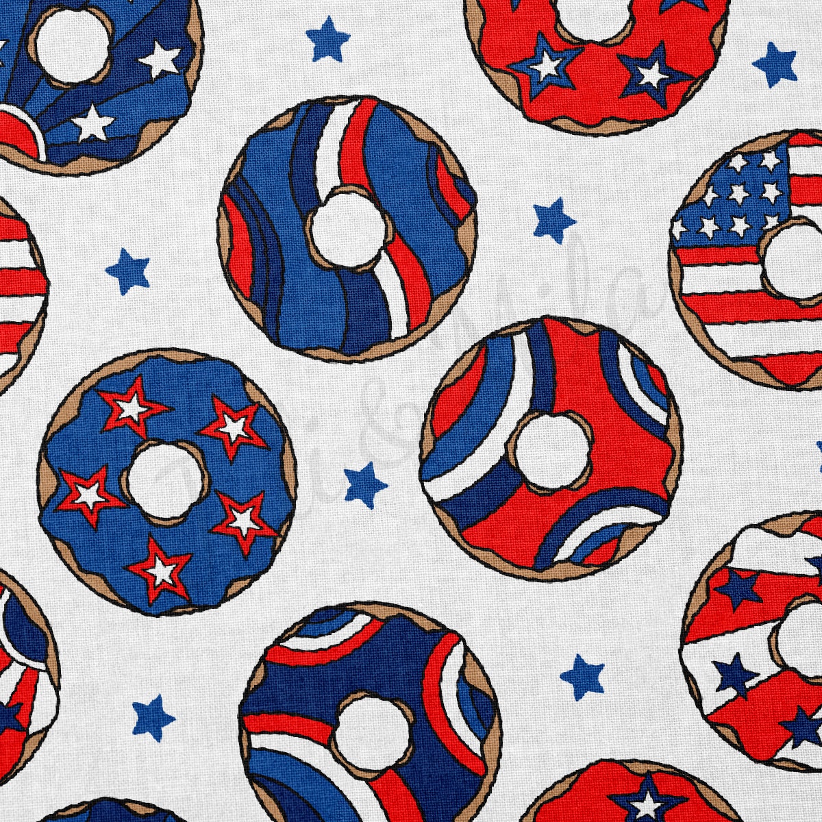 100% Cotton Fabric By the Yard Printed in USA Cotton Sateen -  Cotton CTNPT83 4th of July