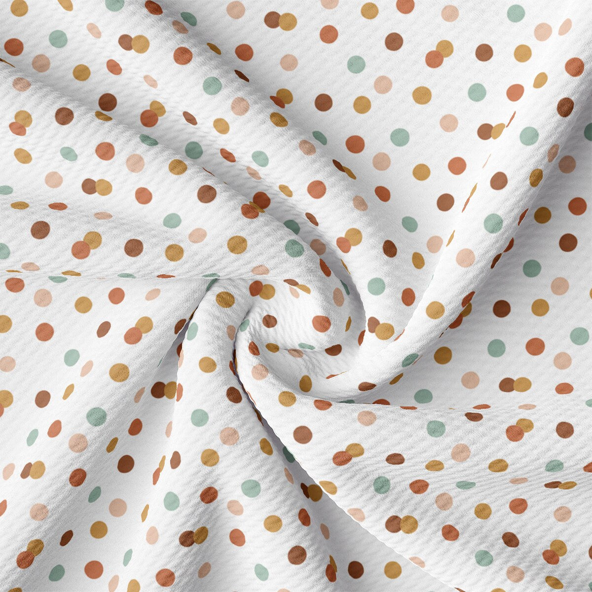 a close up of a polka dot print fabric