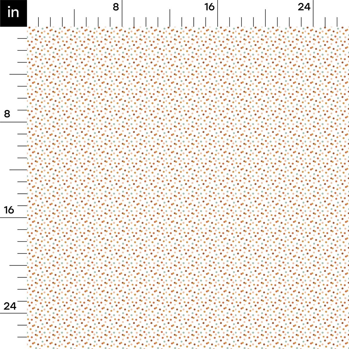 a ruler with orange dots on it