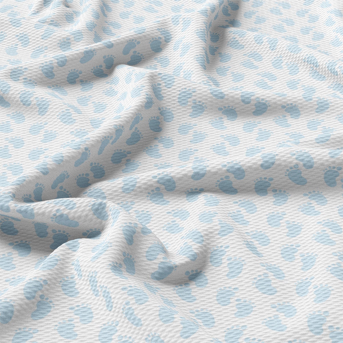 a close up of a blue and white fabric