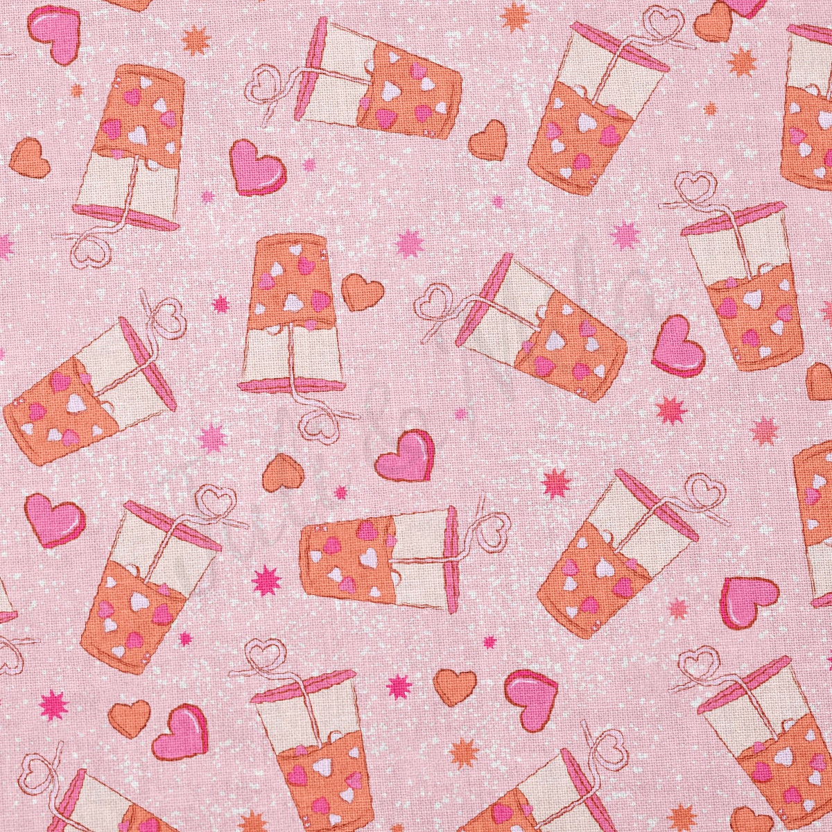100% Cotton Fabric By the Yard Printed in USA Cotton Sateen -  Cotton CTN1211 Valentine's Day