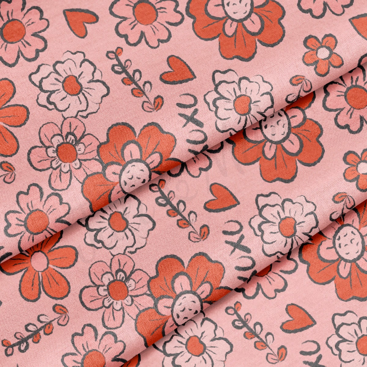 100% Cotton Fabric By the Yard Printed in USA Cotton Sateen -  Cotton CTN1215 Valentine's Day