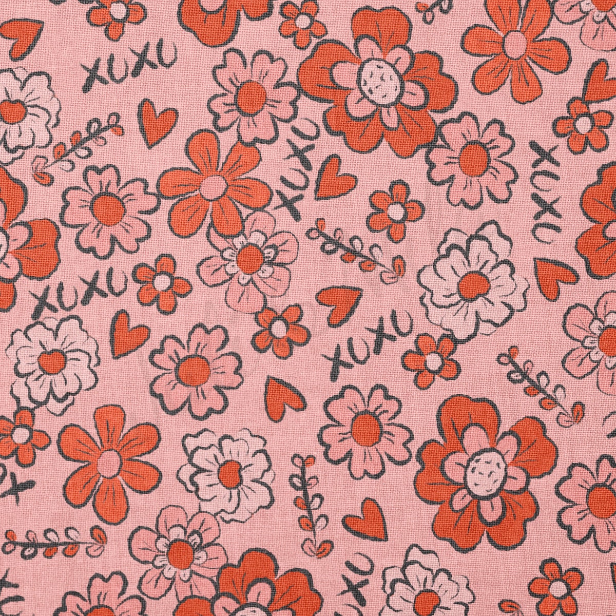 100% Cotton Fabric By the Yard Printed in USA Cotton Sateen -  Cotton CTN1215 Valentine's Day