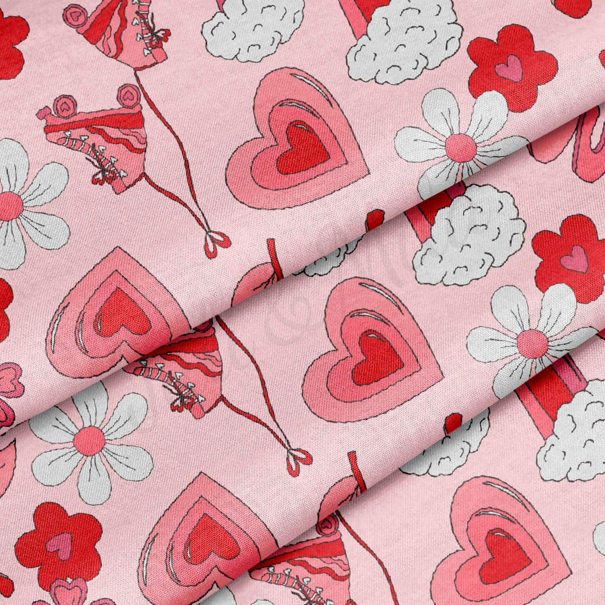 100% Cotton Fabric By the Yard Printed in USA Cotton Sateen -  Cotton CTN1220 Valentine's Day