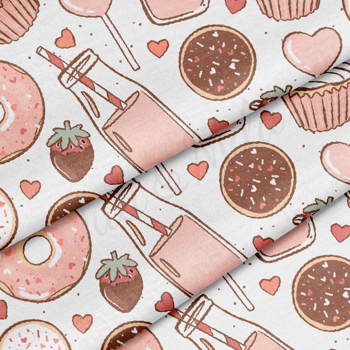 100% Cotton Fabric By the Yard Printed in USA Cotton Sateen -  Cotton CTN1222 Valentine's Day