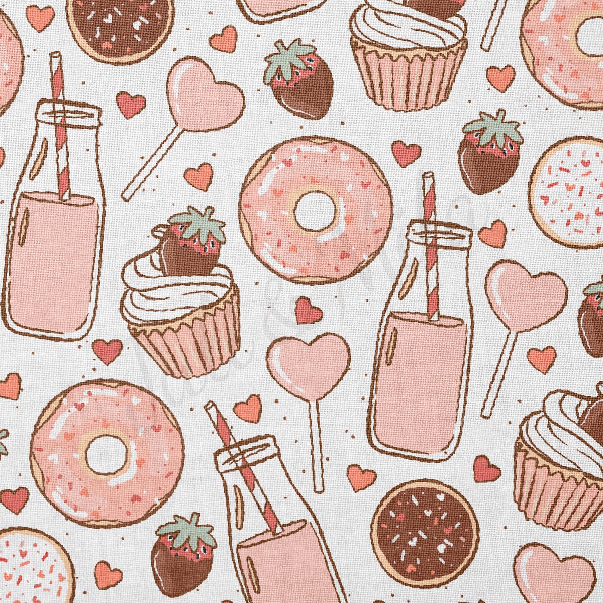 100% Cotton Fabric By the Yard Printed in USA Cotton Sateen -  Cotton CTN1222 Valentine's Day