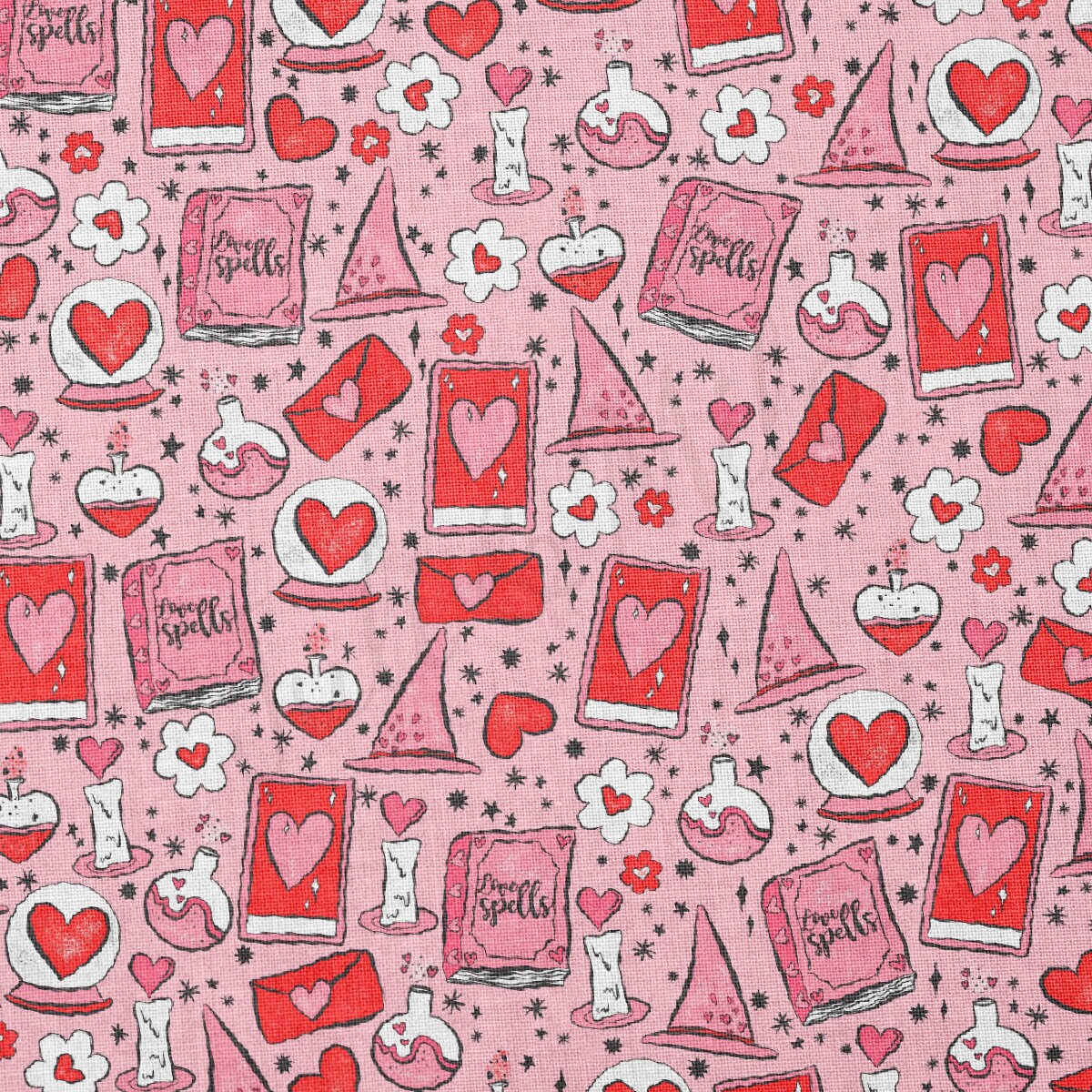 100% Cotton Fabric By the Yard Printed in USA Cotton Sateen -  Cotton CTN1223 Valentine's Day