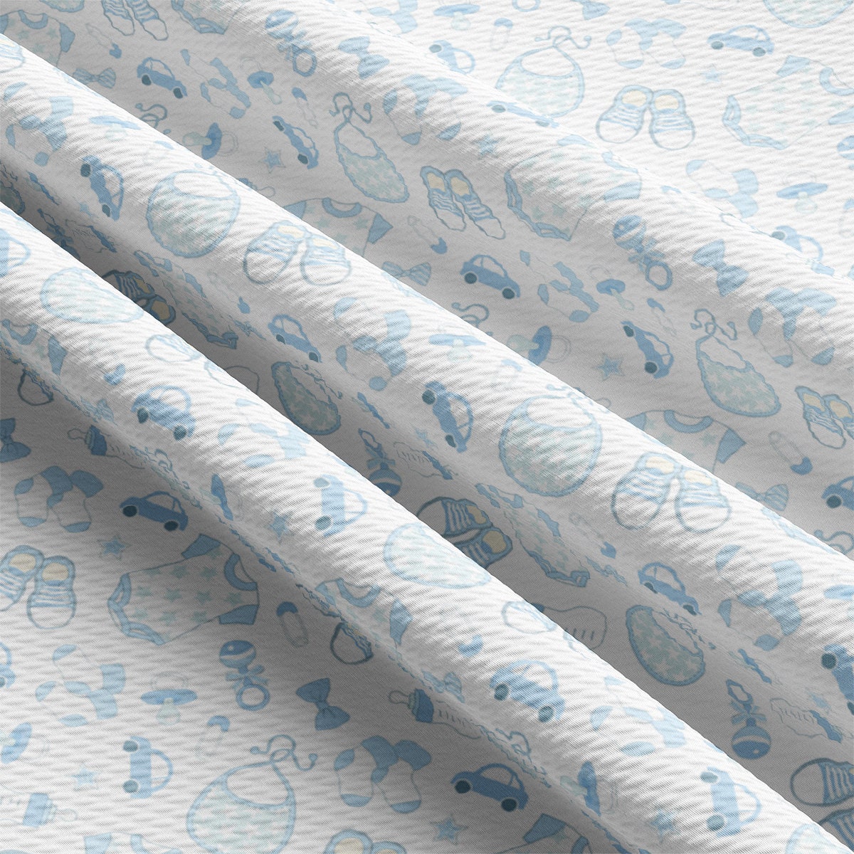 a close up of a blue and white fabric