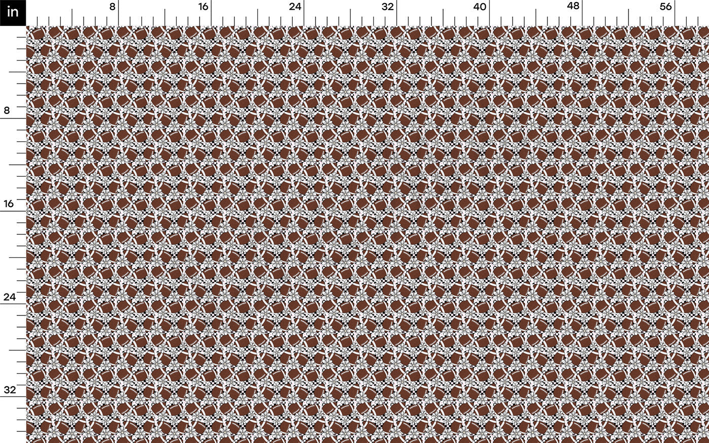 100% Cotton Fabric By the Yard Printed in USA Cotton Sateen -  Cotton CTN1362 Football