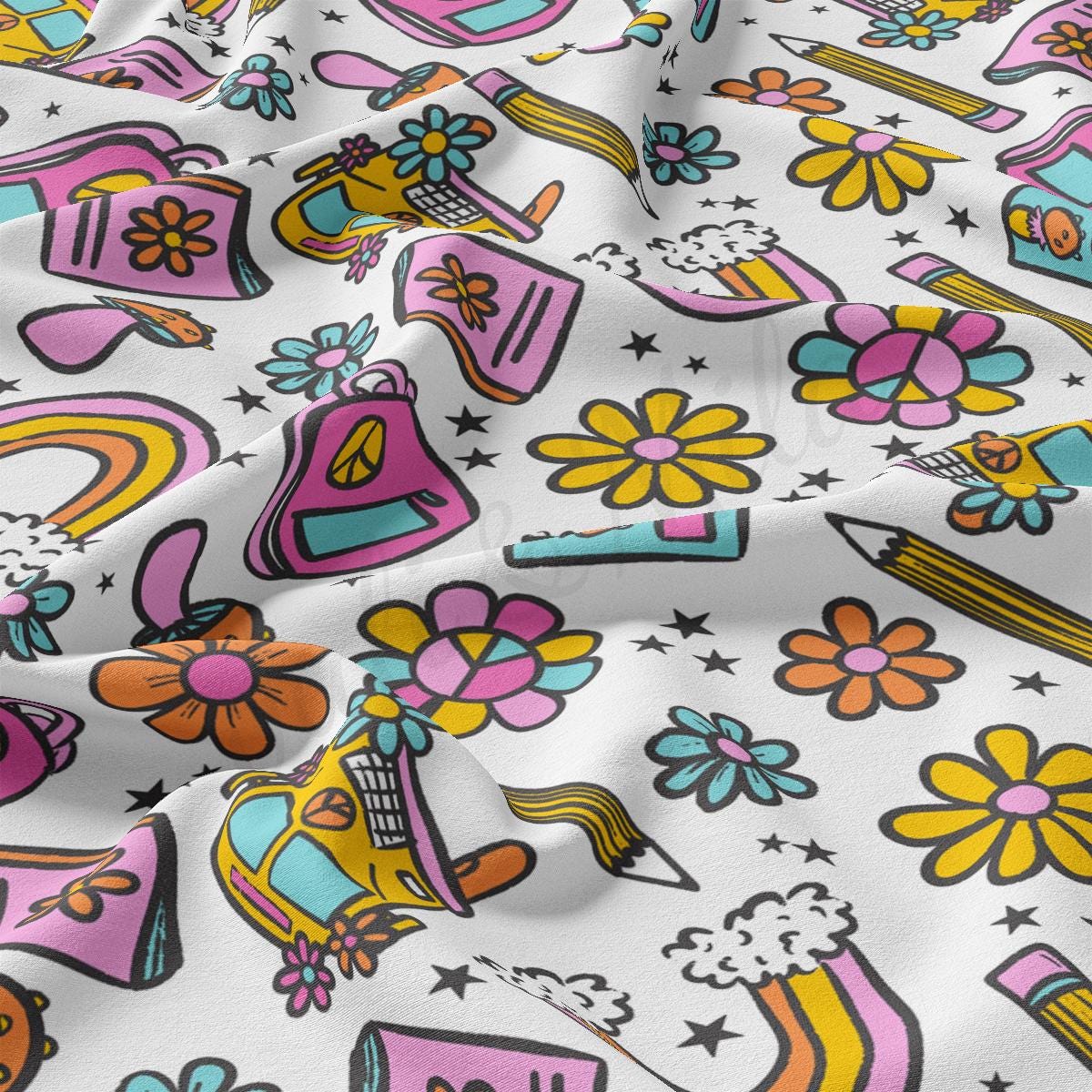 a close up of a colorful pattern on a white background