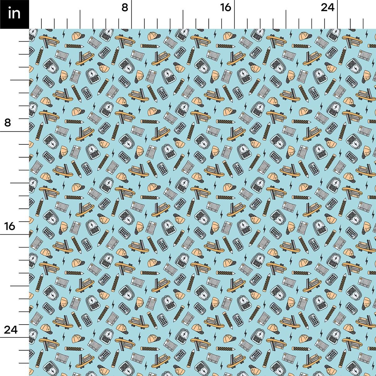 a blue background with a pattern of small objects