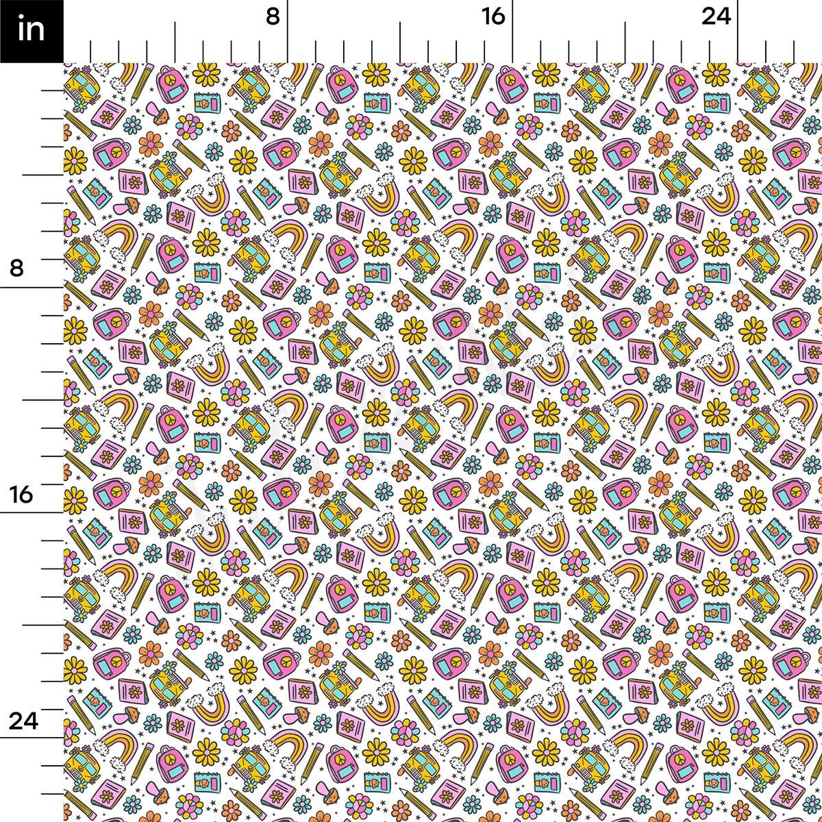 a ruler with a colorful pattern on it