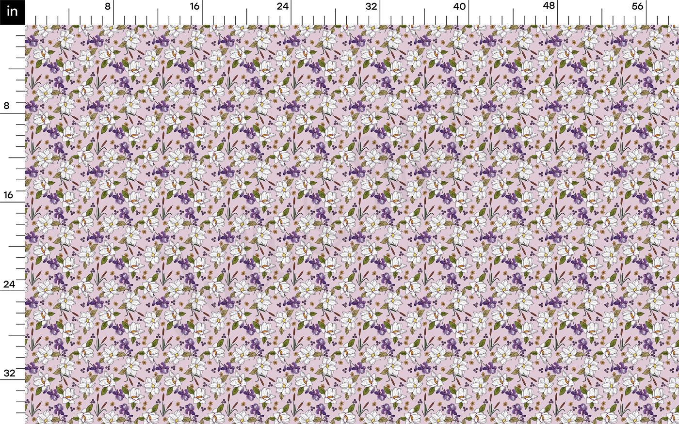 a ruler with a flower pattern on it