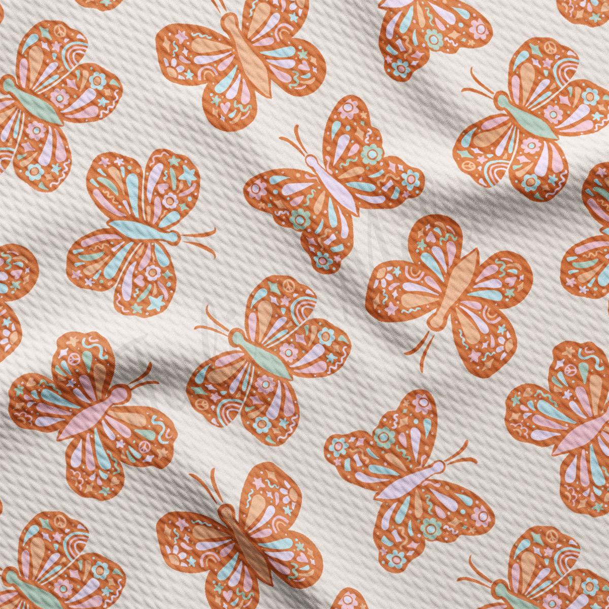 a pattern of butterflies on a white background