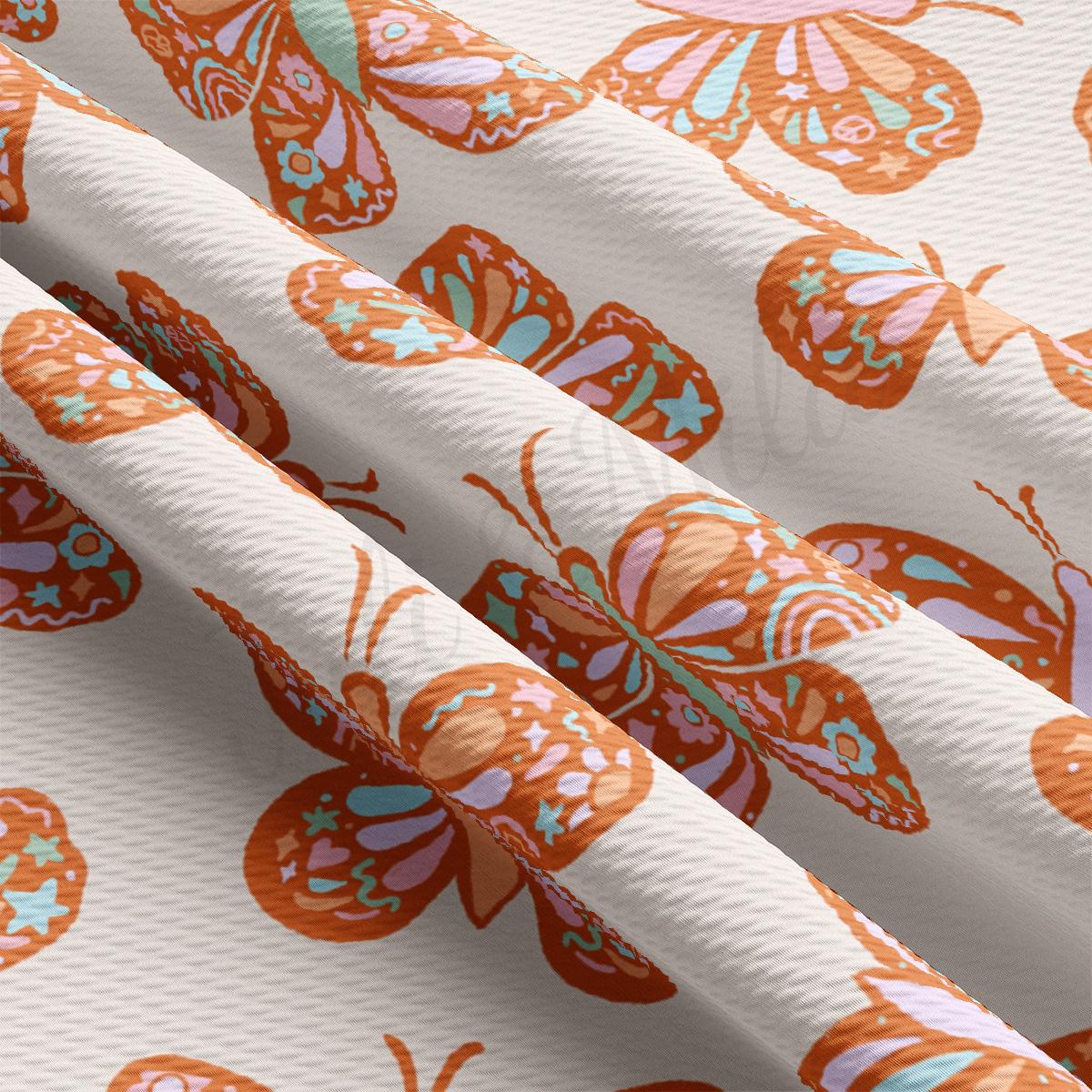 a close up of a curtain with butterflies on it
