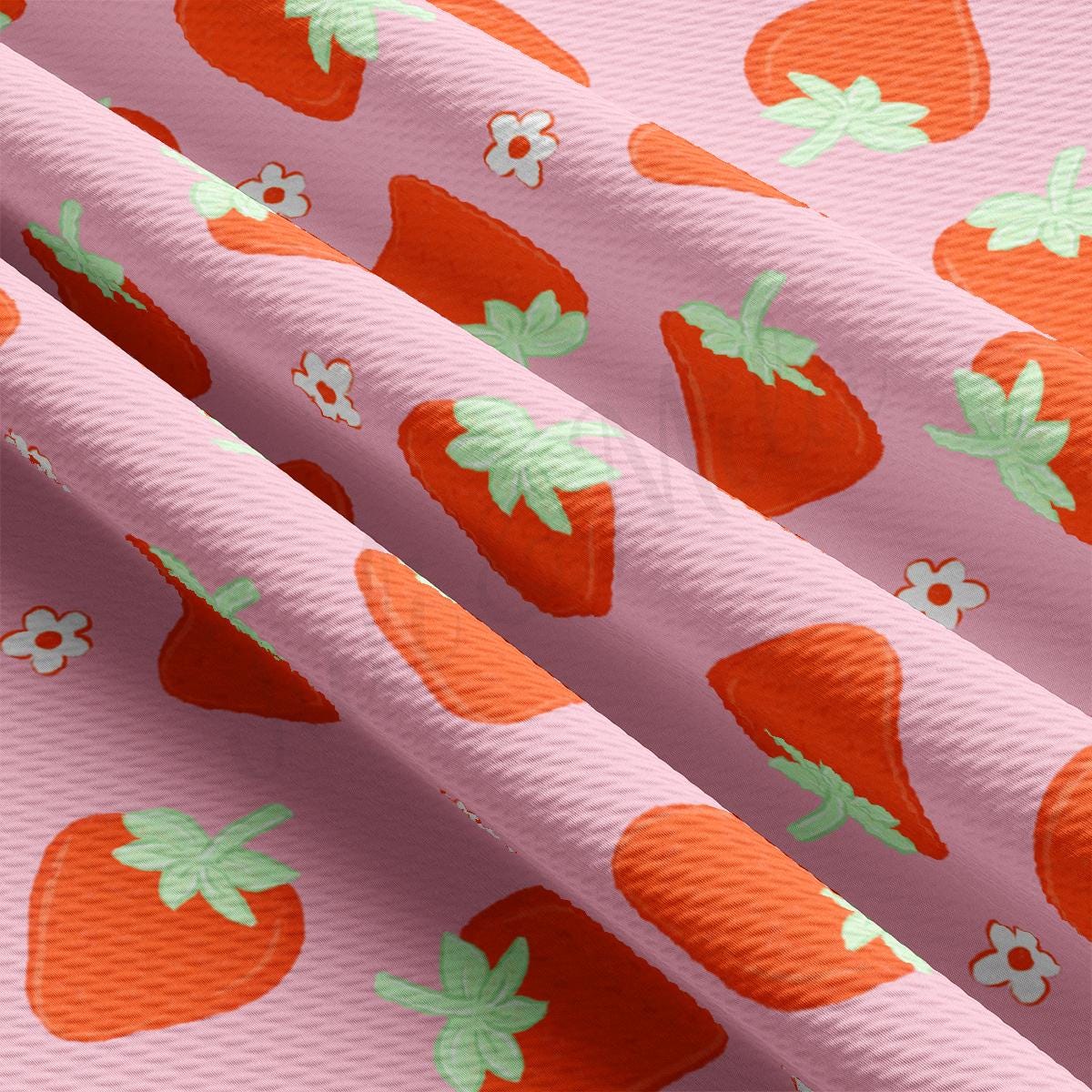 a pattern of strawberries on a pink background