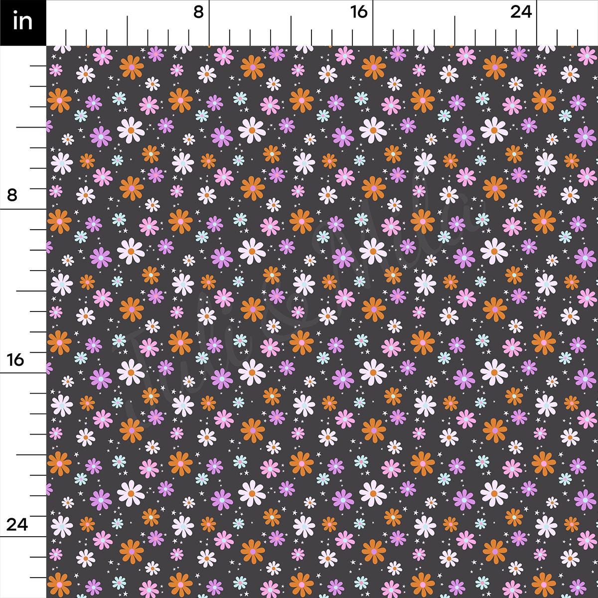 a ruler with a flower pattern on it