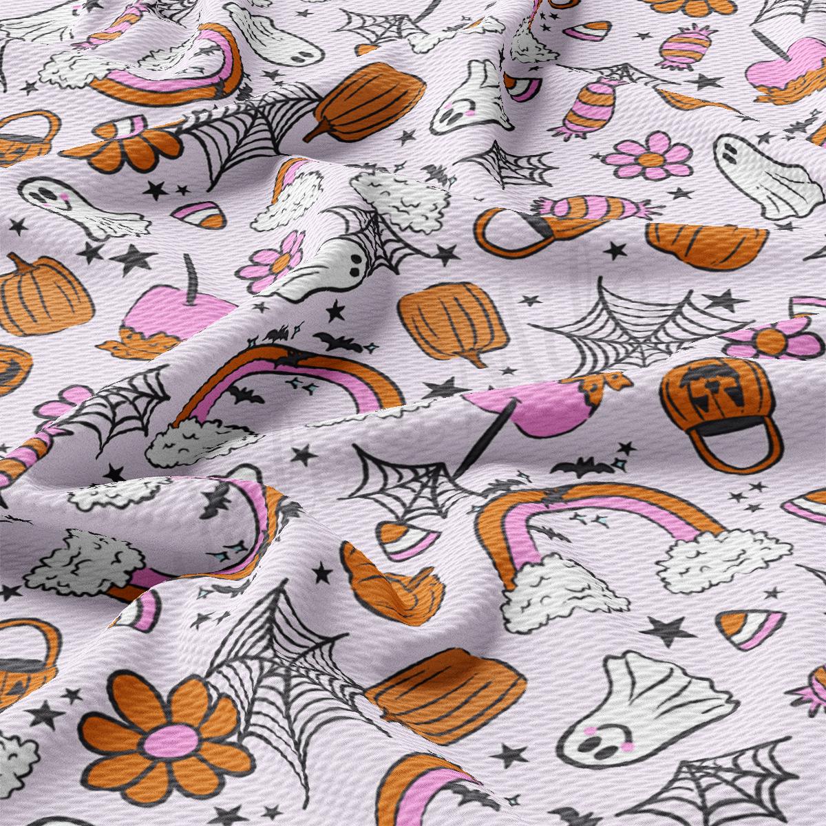 a close up of a pattern on a white fabric