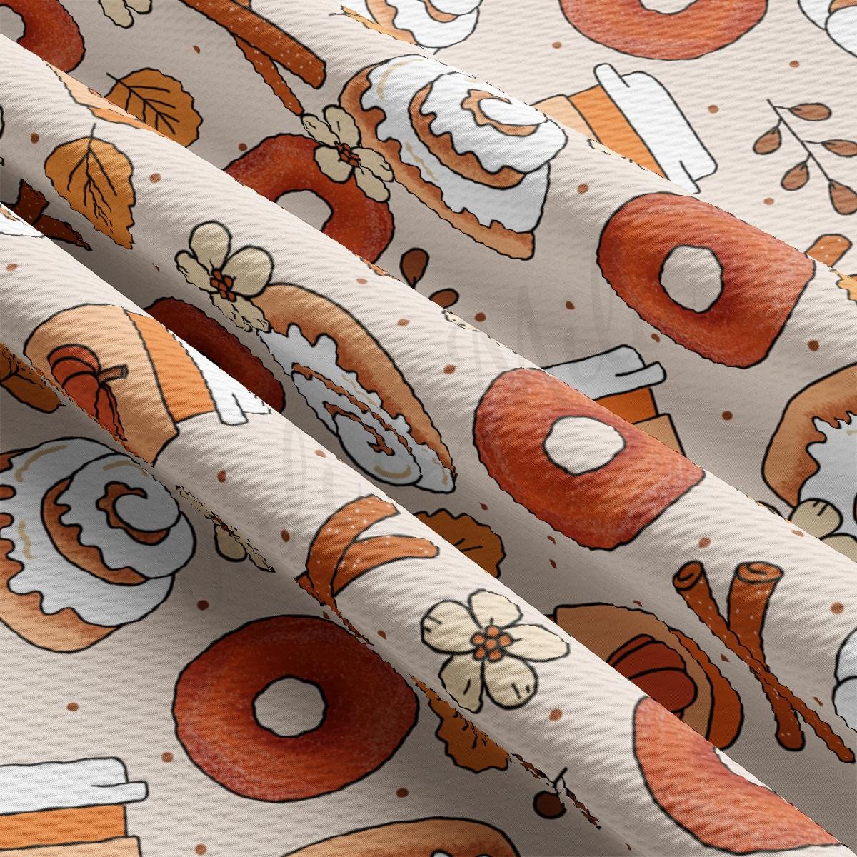 a close up of a doughnut pattern on a white background