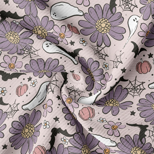 a close up view of a flowery fabric