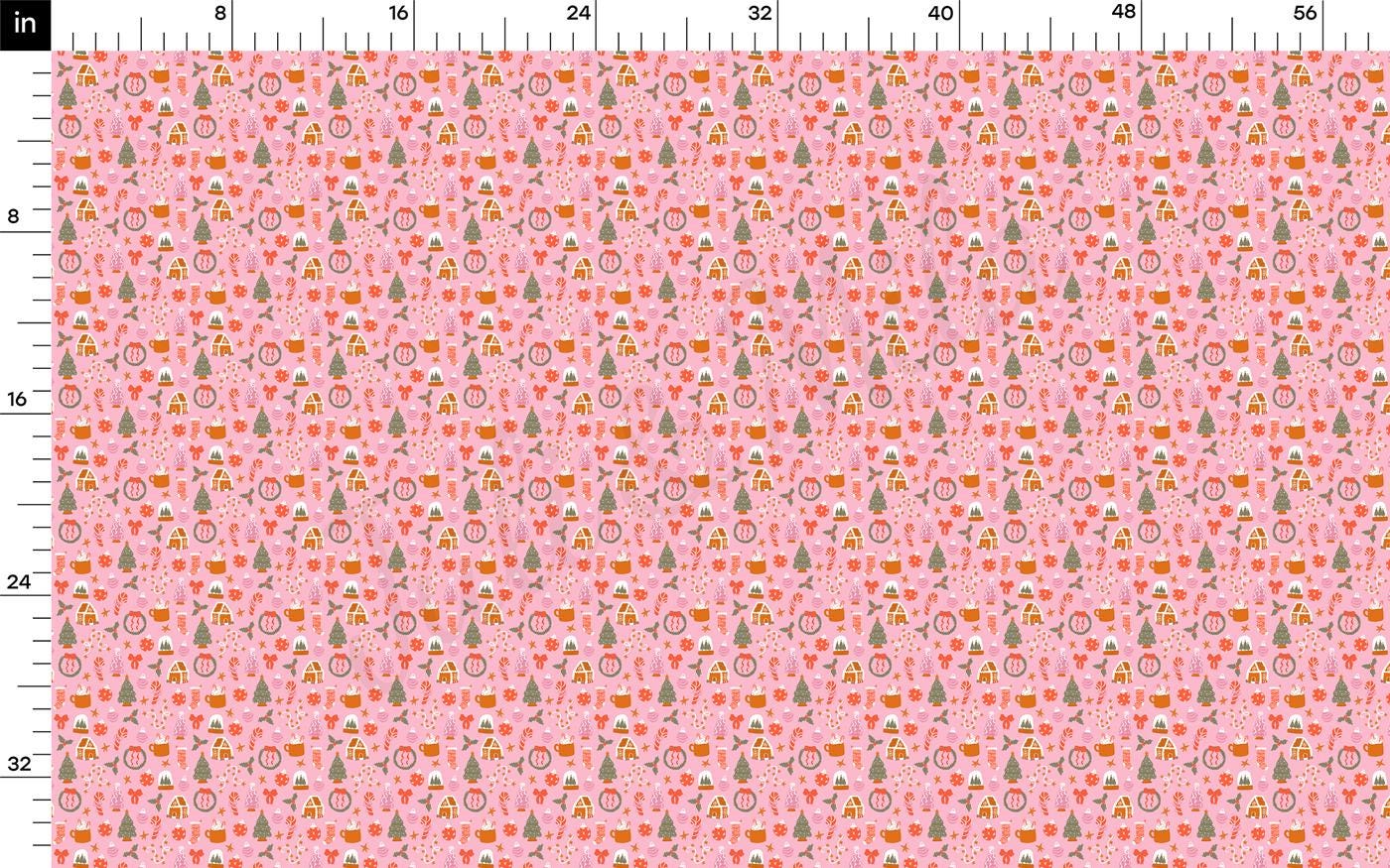 a pink background with hearts and flowers on it