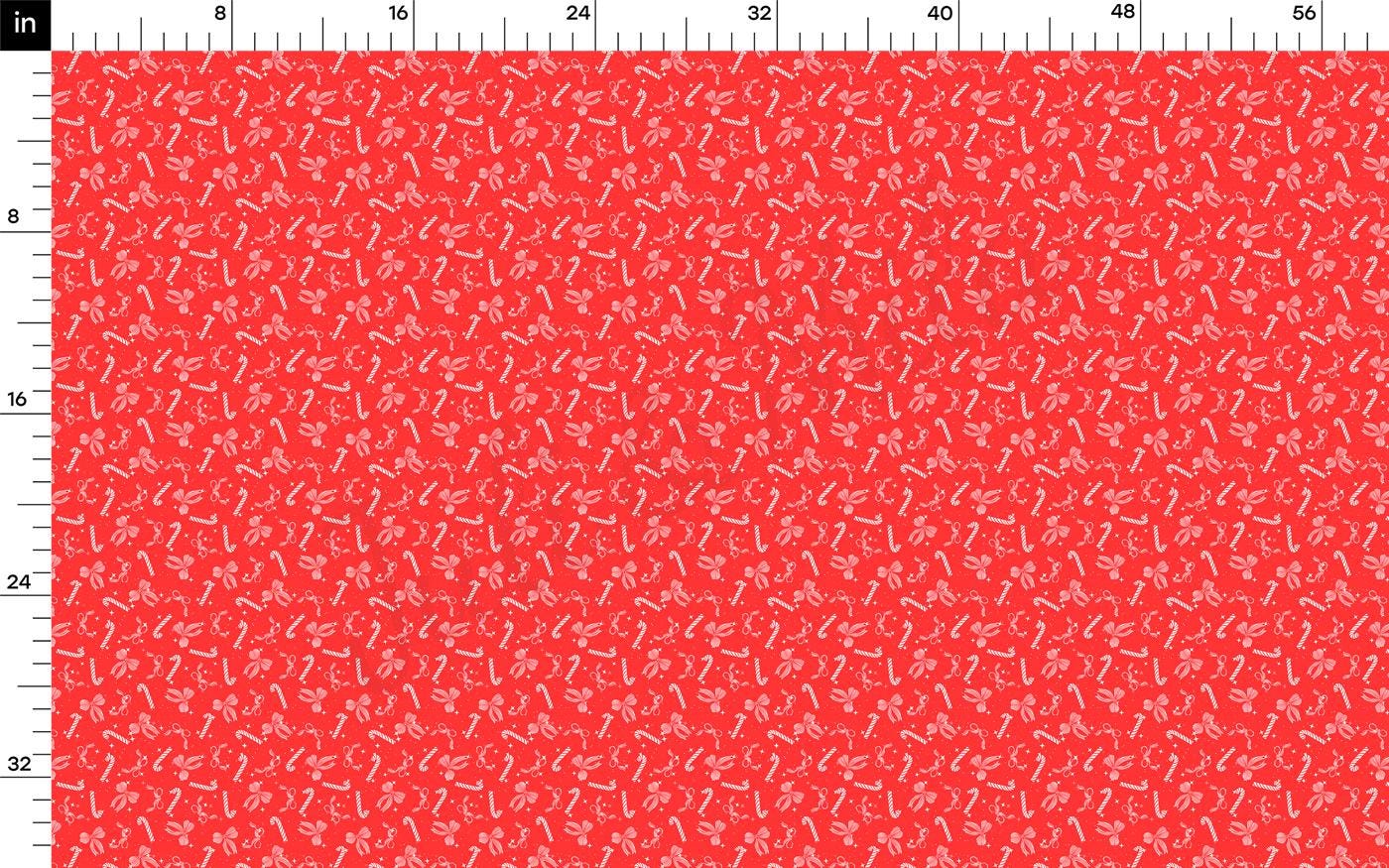 a ruler with a red and black pattern on it