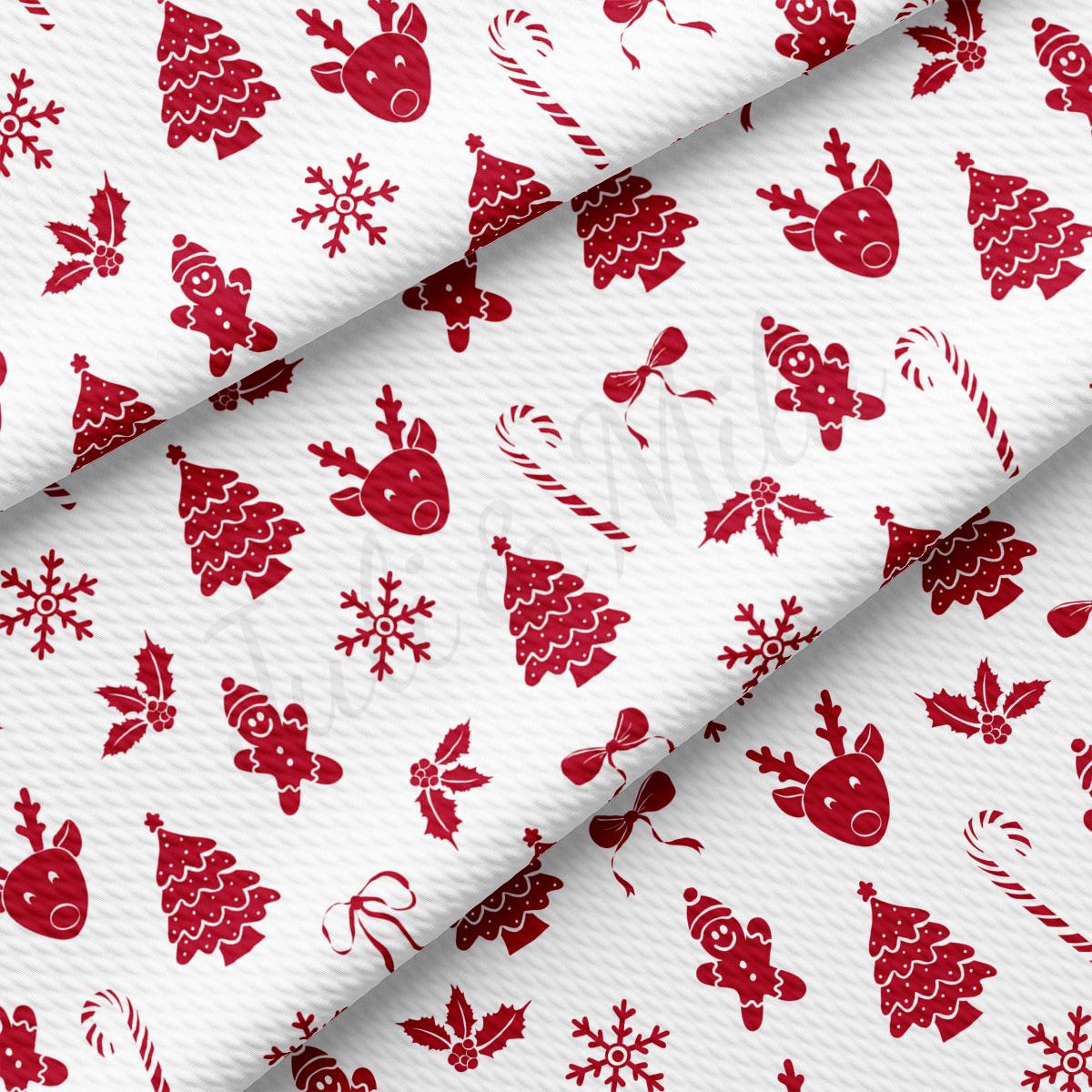 a red and white christmas pattern on a white background