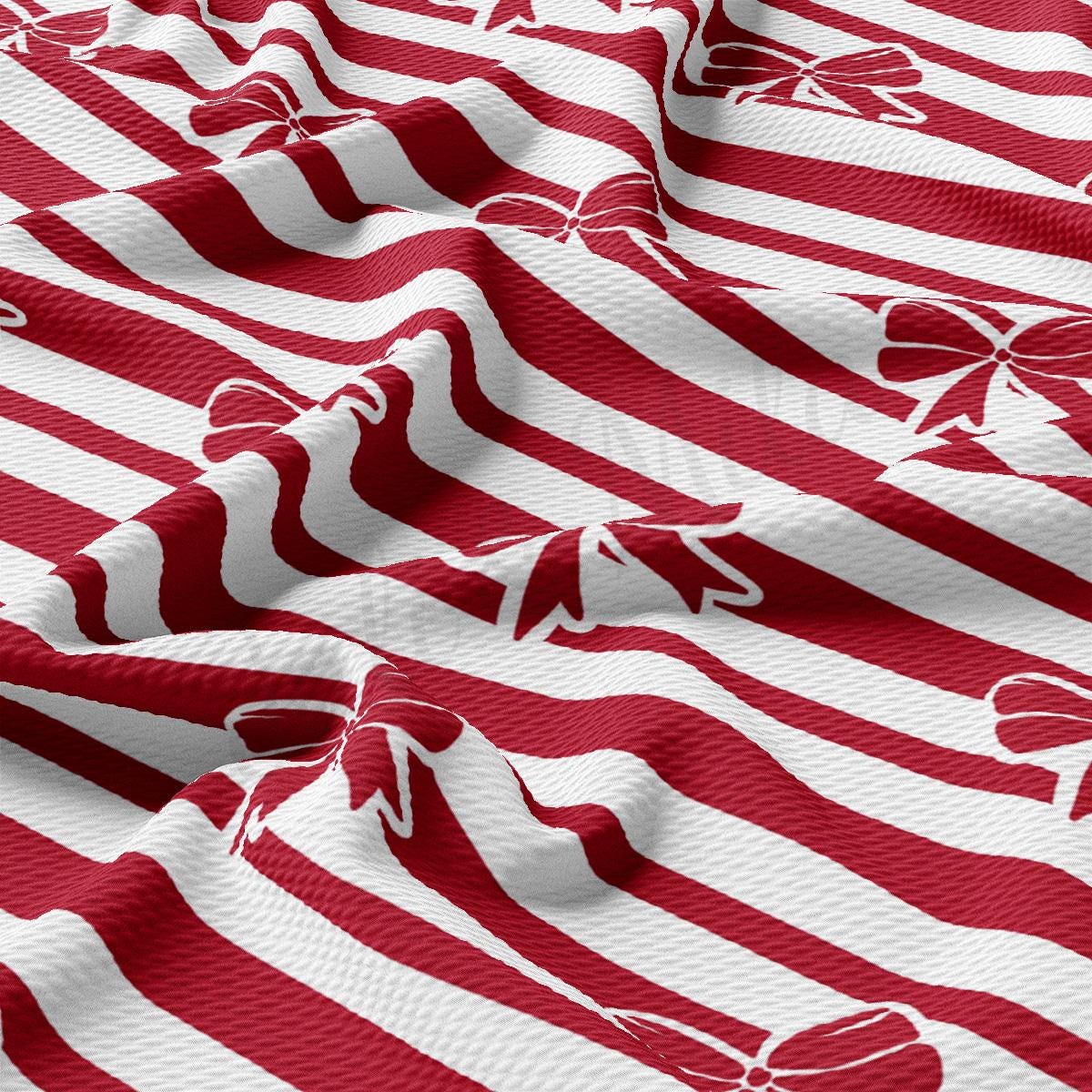 a close up of a red and white striped fabric