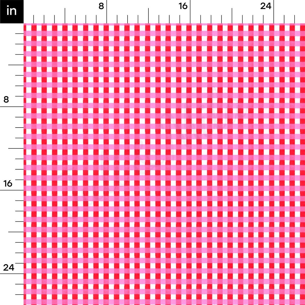 a pink and white checkered pattern on a ruler