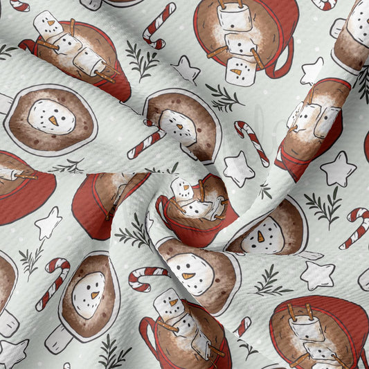 a white background with a pattern of snowmen