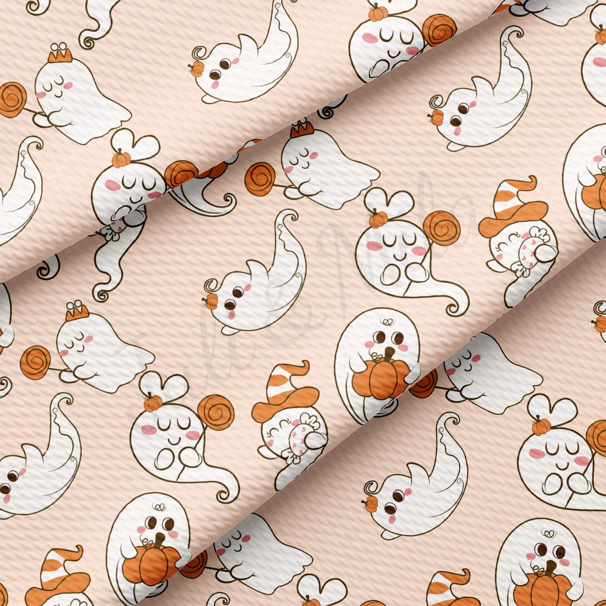 a pink background with white and orange cartoon animals