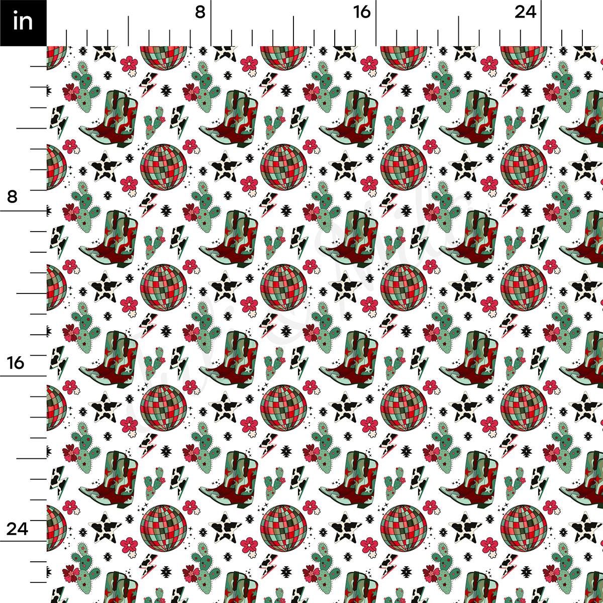 a ruler with a pattern of hats and flowers on it