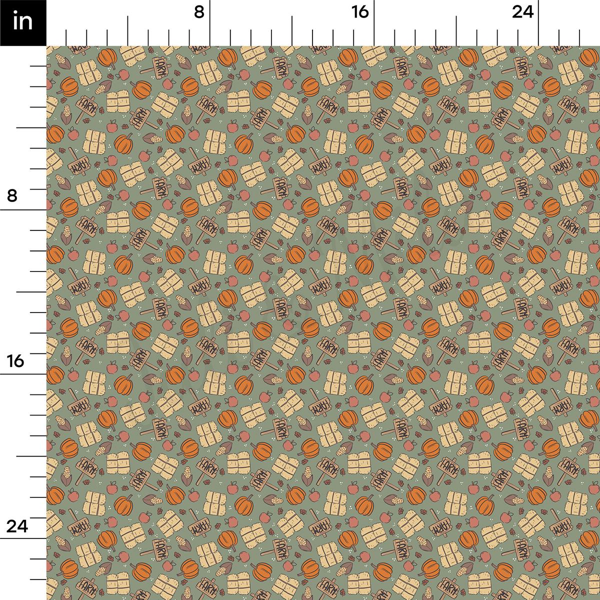 a ruler with an orange and brown pattern on it