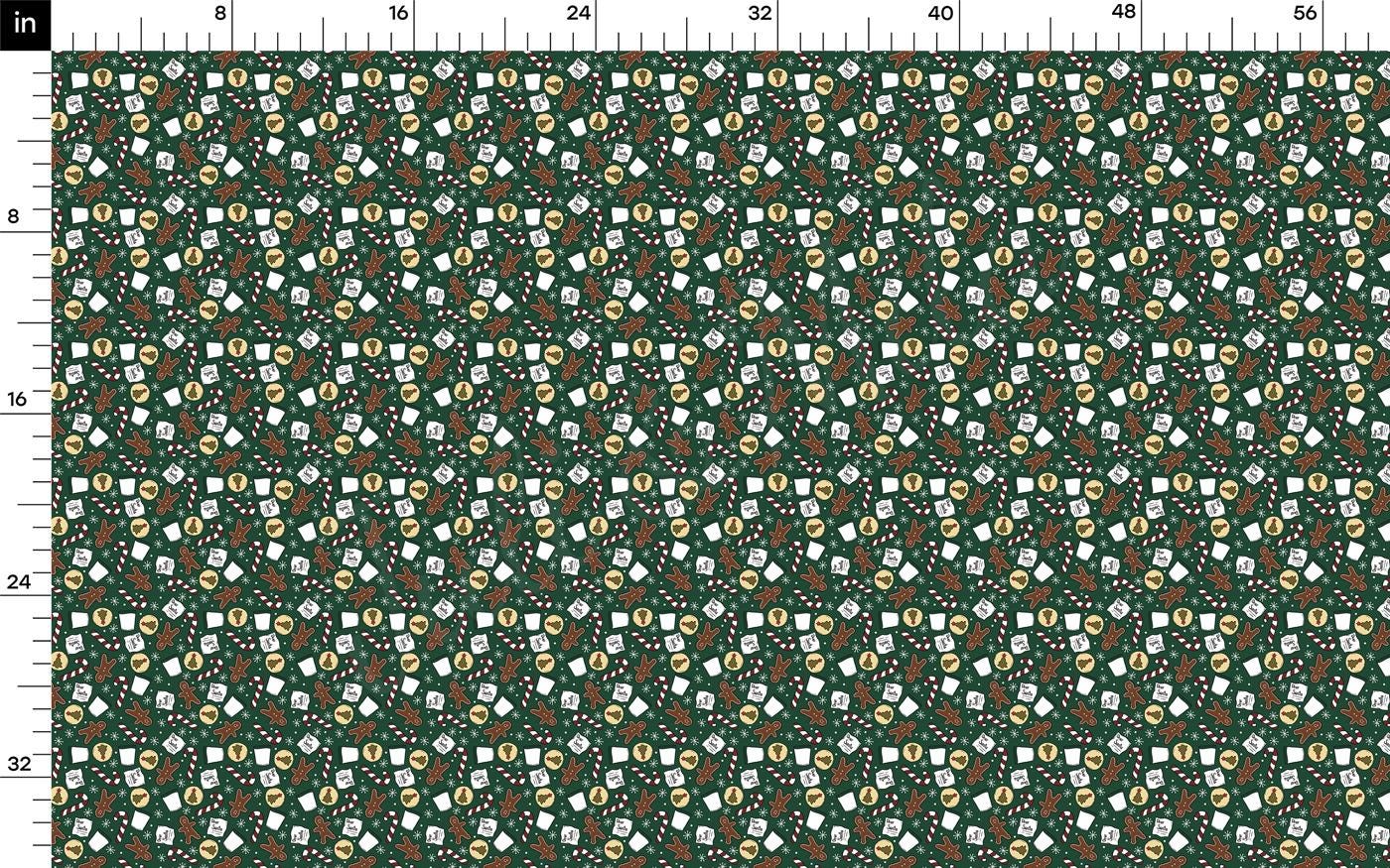 a ruler with a green and white pattern on it