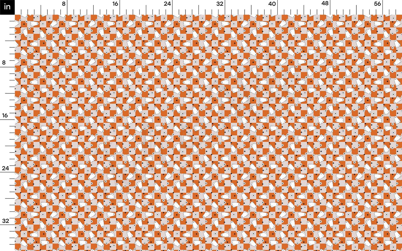 an orange and white pattern on a white background