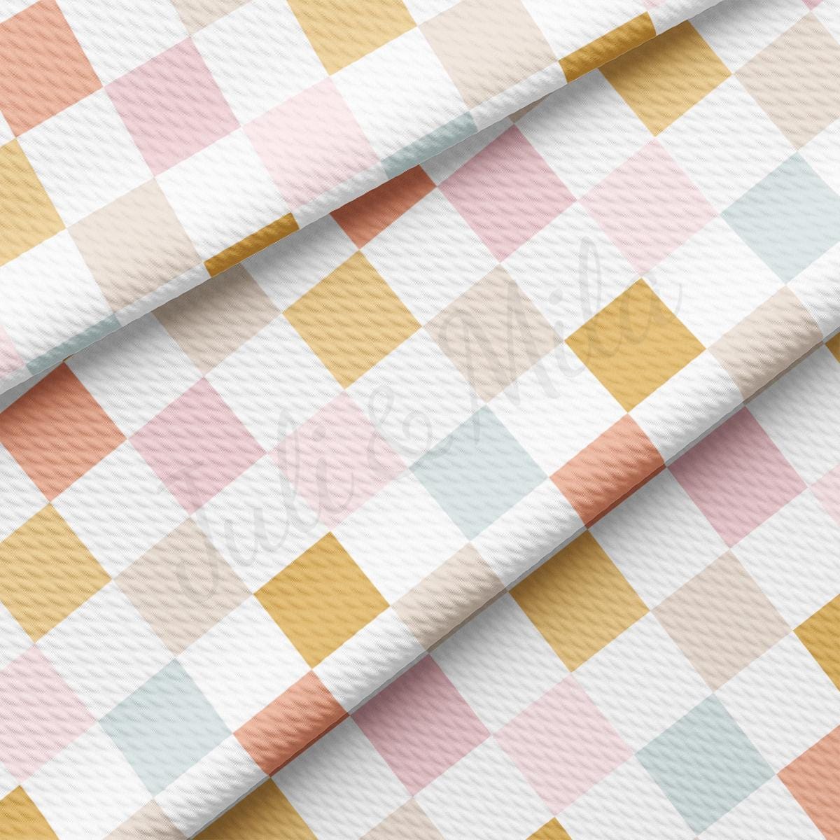 a checkered pattern of pastel colors on a white background